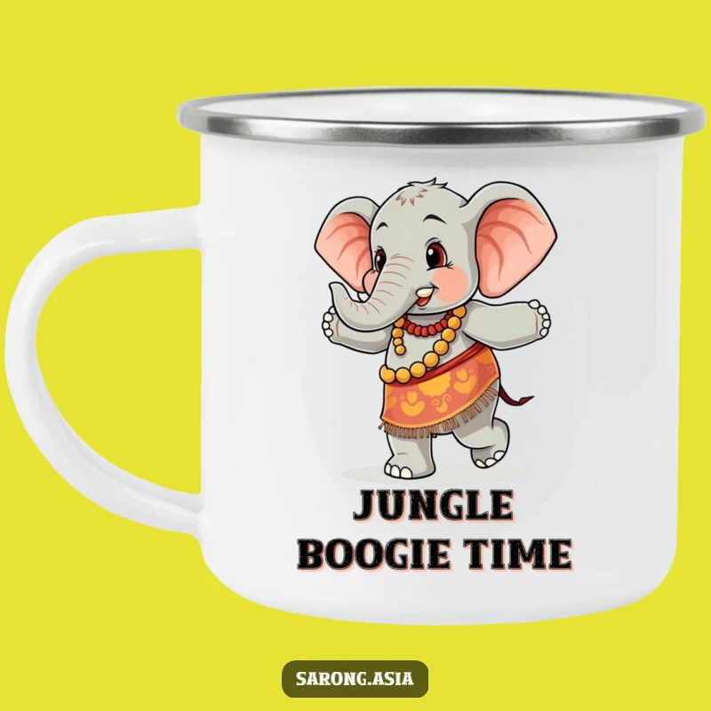 Funny Dancing Elephant Camping Mug, Durable Outdoor Cup, Hilarious Travel Gift