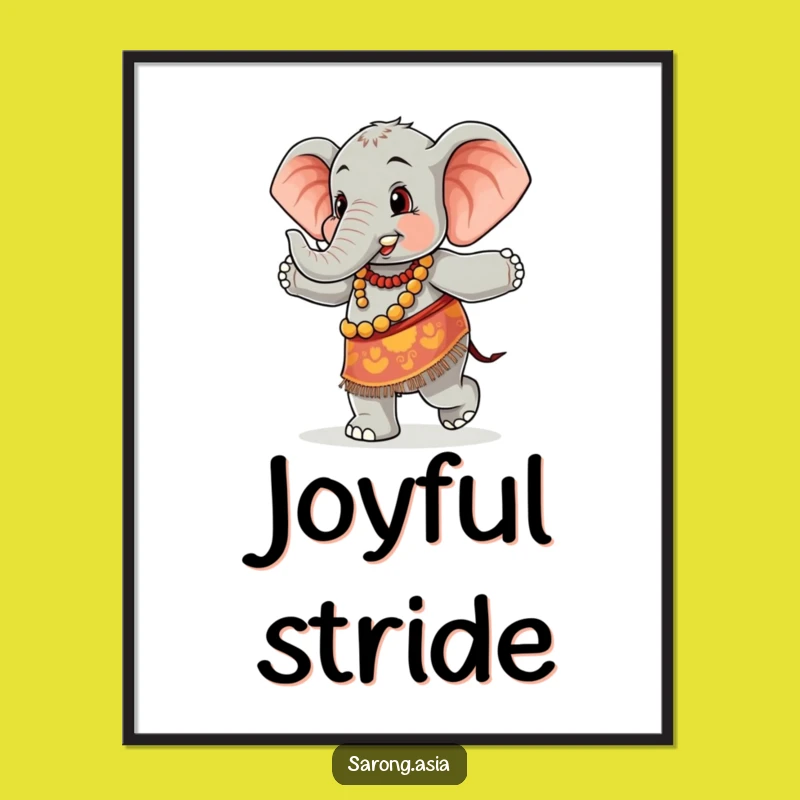 Funny Dancing Elephant Digital Print, Whimsical Animal Art, Instant Hilarious Decor