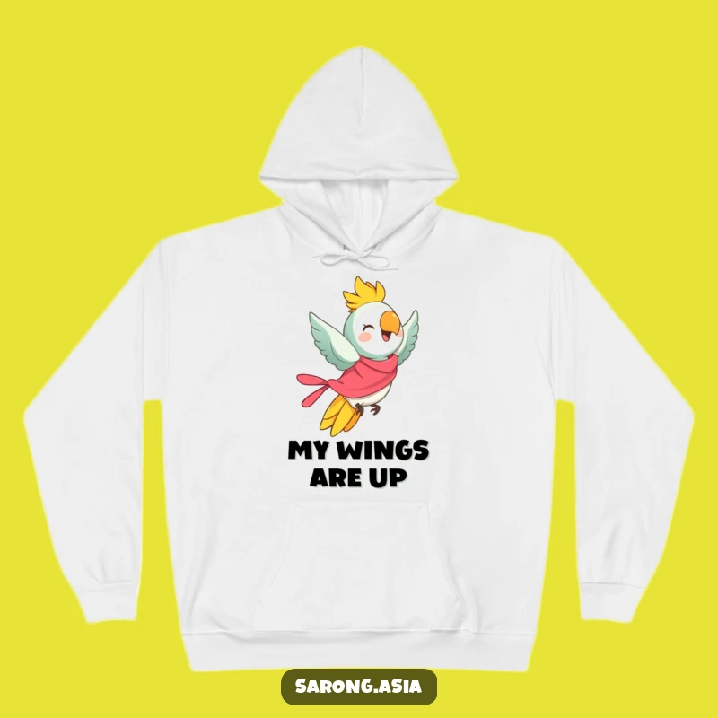 Cozy Funny Flying Parrot Hoodie, Warm Sarong Bird, Perfect Humorous Gift